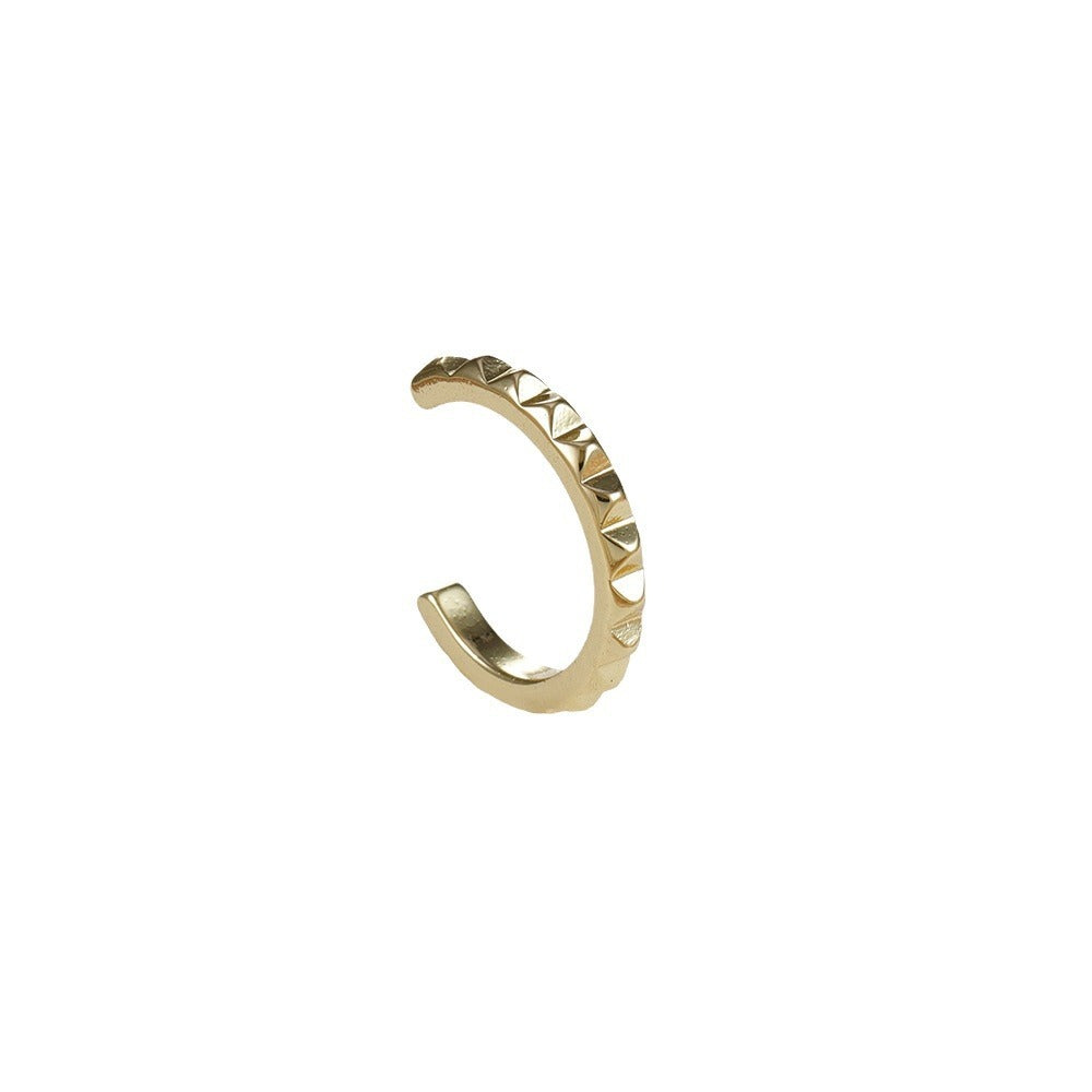 Simple Rhinestone-sensitive Alloy Double-layer Ear Clip