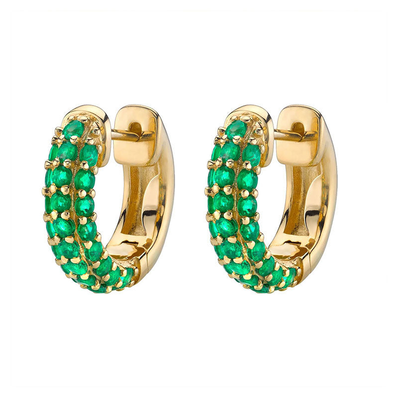 Silver Needle Gold Rhinestone Earrings Women's Geometric