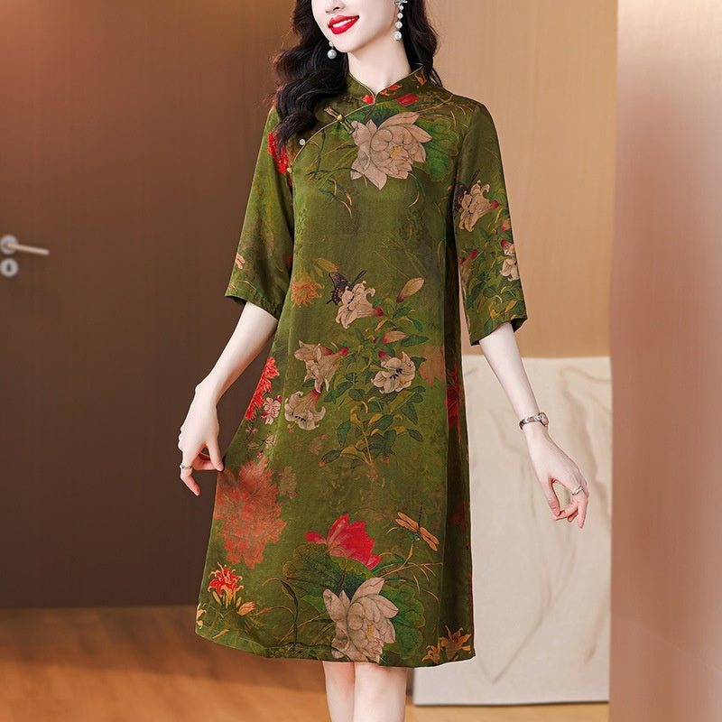 Summer Chinese Vintage Cheongsam National Style Dress