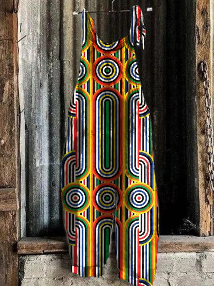 Summer Sweet Printed Retro Women's Jumpsuit