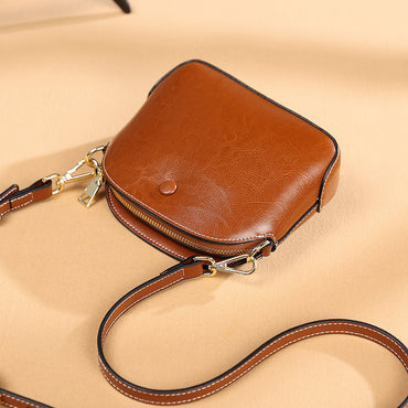 Niche Female Leather One-shoulder Crossbody Bag