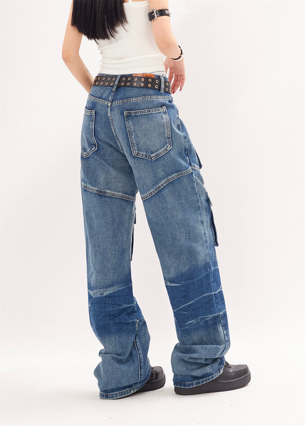 Punk High Street Fashion Design Sense Niche Tie-dye Loose Straight Trousers Men And Women