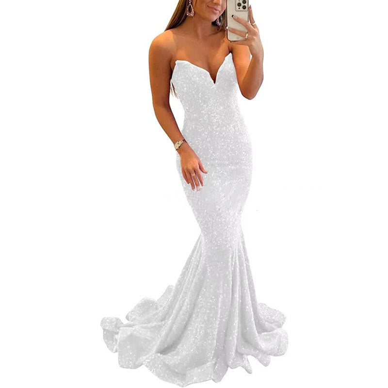Sequin Evening Dresses For Women Formal Long Prom Party Gowns