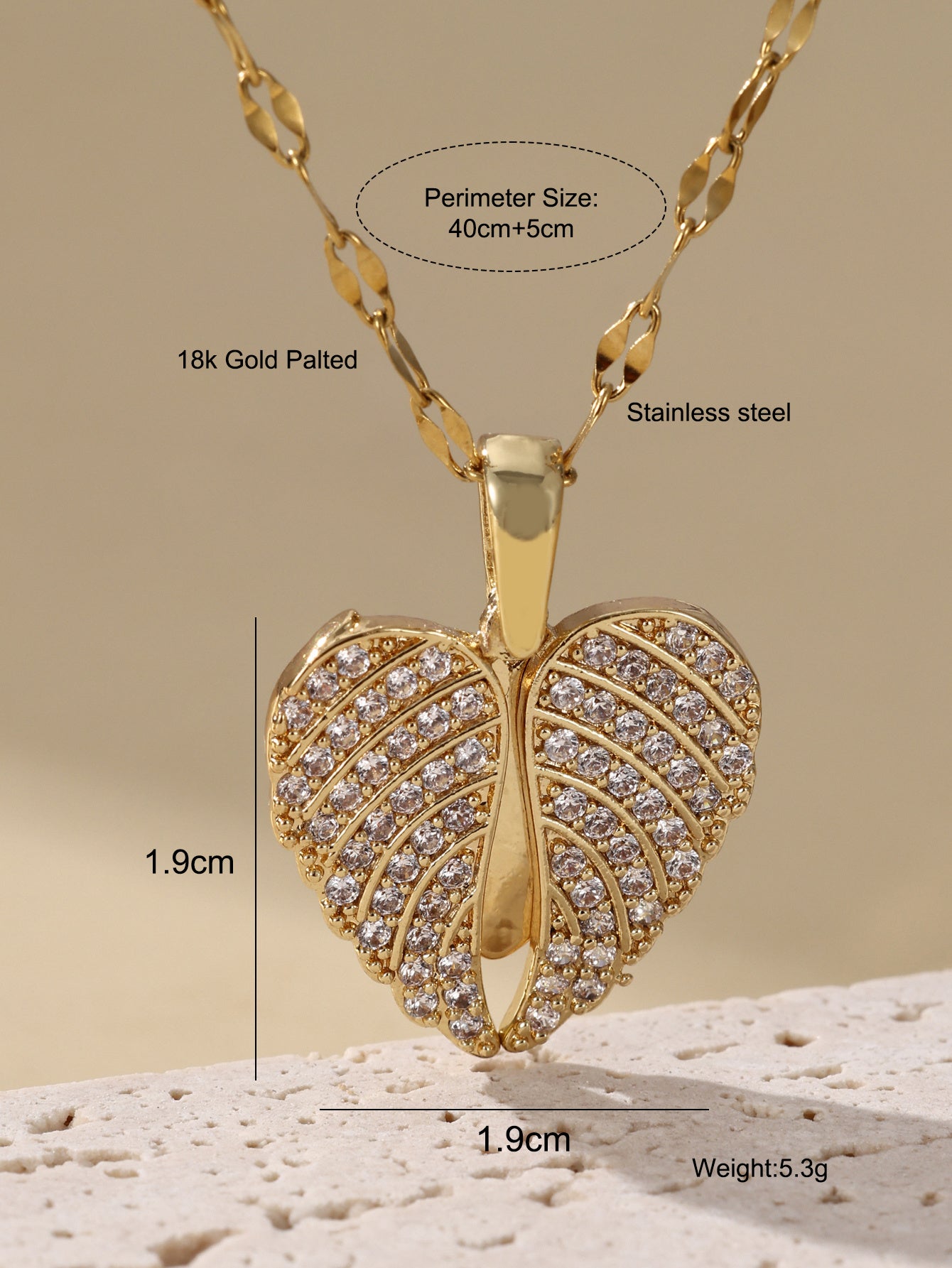 Personalized Open Close Love Necklace Creative Peach Heart Wings Collar Chain Micro Inlaid Zircon Stone Can Open Close