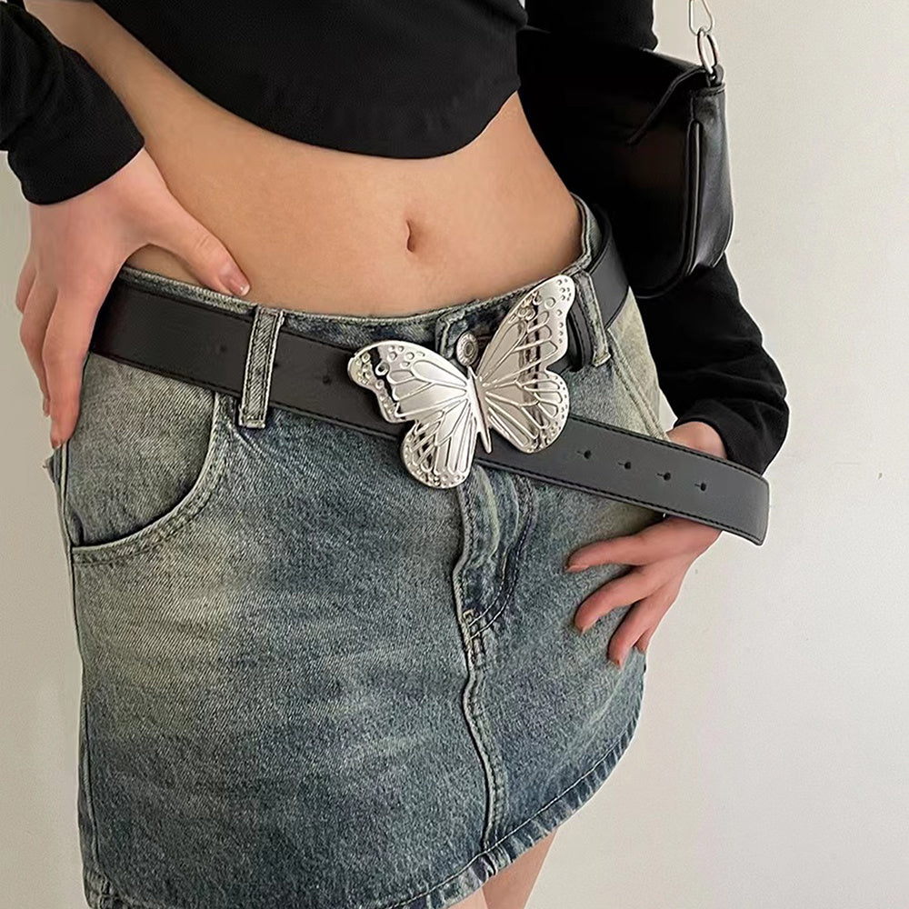 Women's Metal Large Butterfly Belt Simple Vintage Belt Sweet Trend Accessory