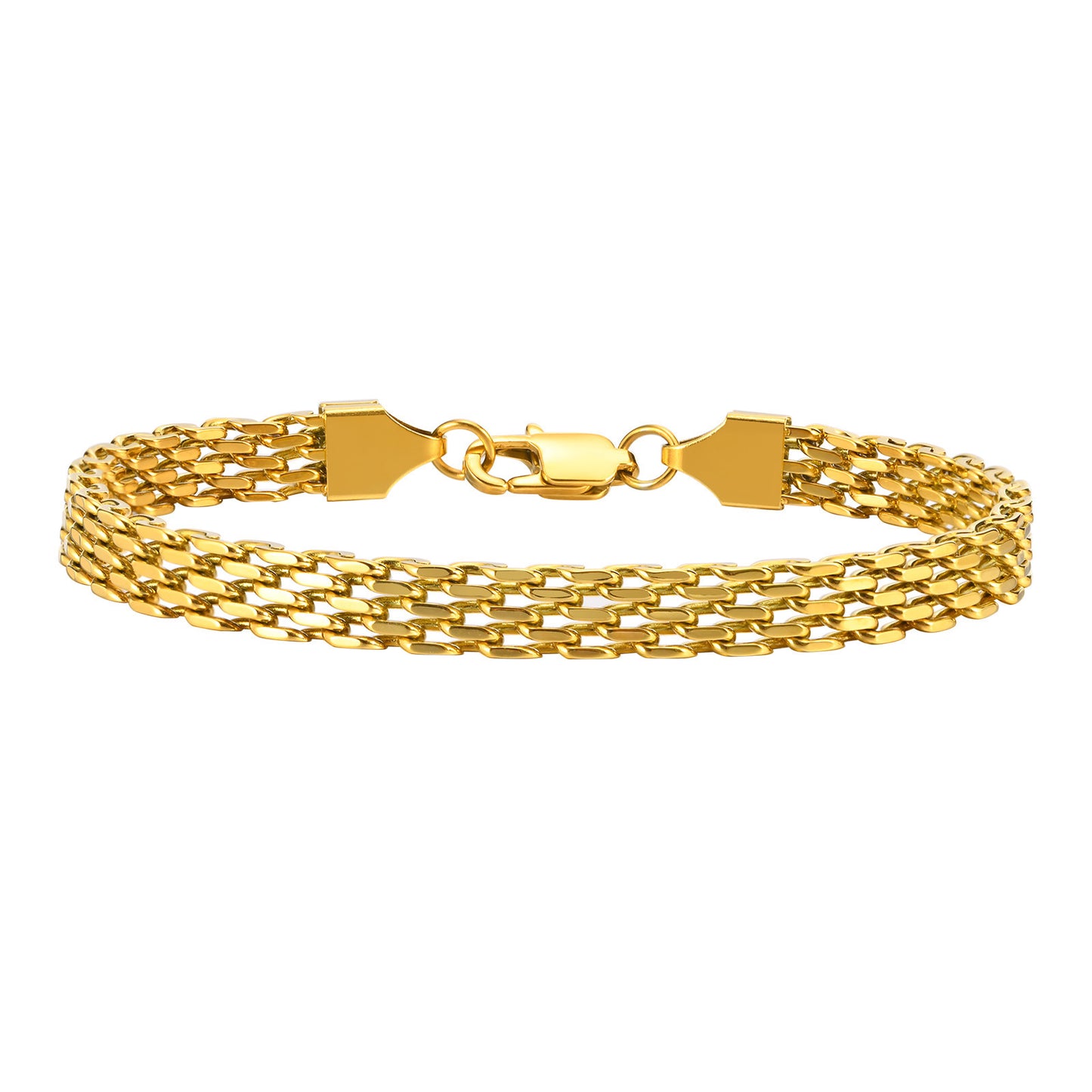 European And American Style Titanium Steel Mesh Woven Bracelet Simple Metal Chain 18K Gold