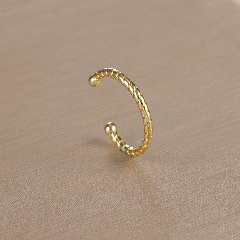 Simple Rhinestone-sensitive Alloy Double-layer Ear Clip