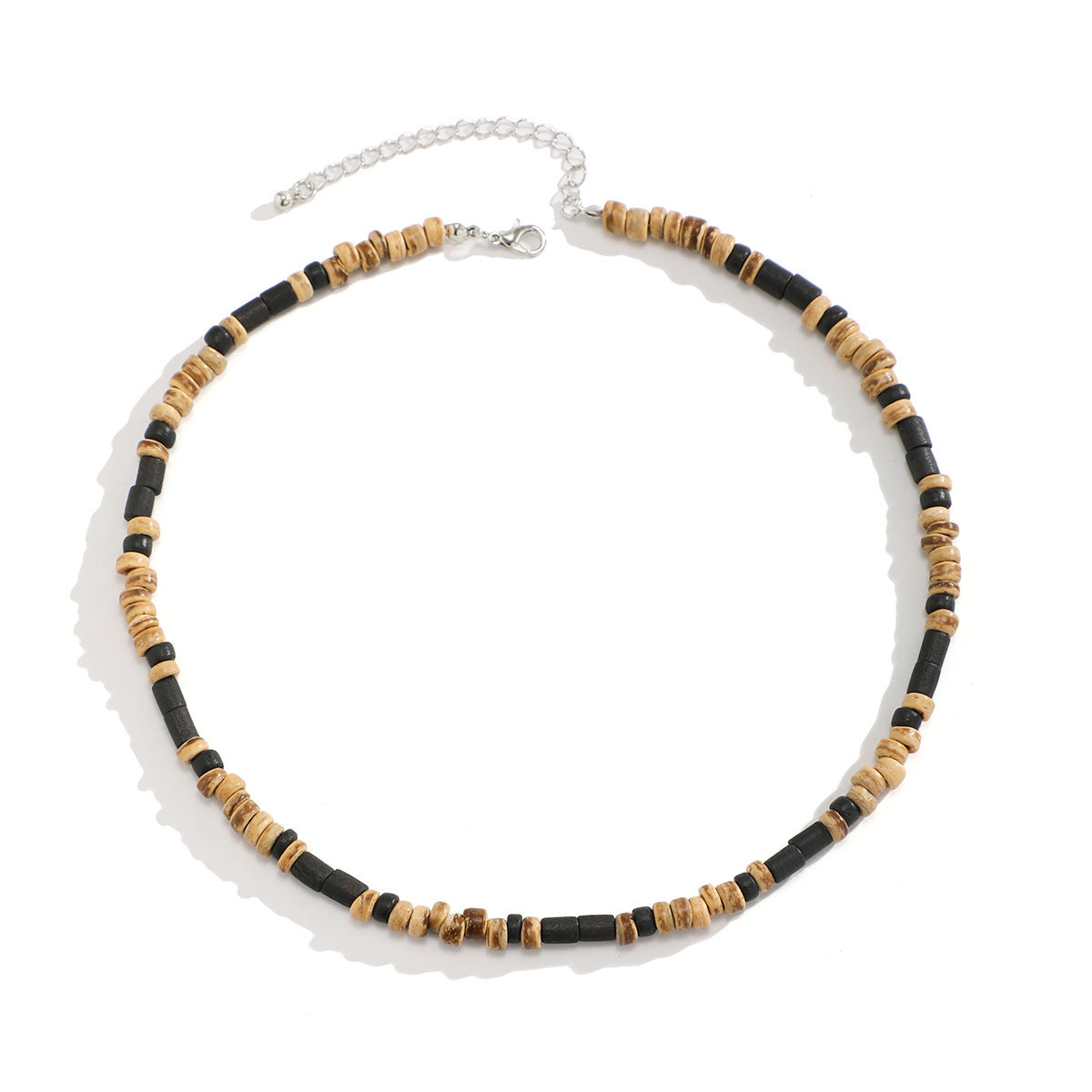 Men's Bohemian Wooden Bead Stitching Beaded Necklace - Chic Angle