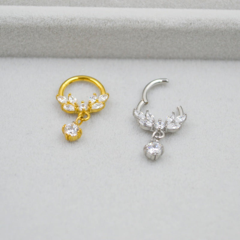 316L Medical Steel New Zircon Nasal Septum Nail