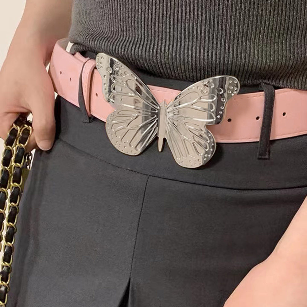 Women's Metal Large Butterfly Belt Simple Vintage Belt Sweet Trend Accessory