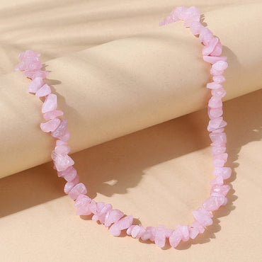 Natural Stone Color Irregular Hand-woven Clavicle Chain