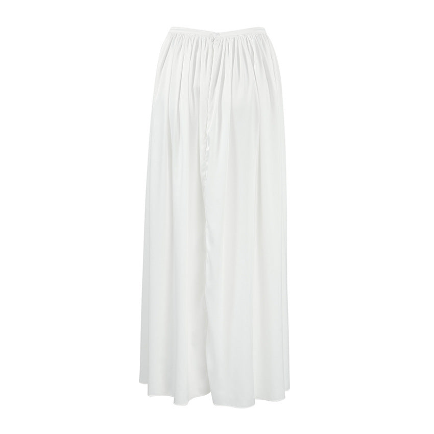 Women's Commuter Wide-hem Satin High-grade Summer Draped Skirt