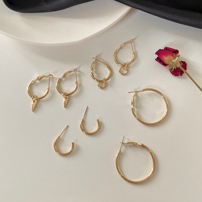 Metal Four-Piece Hoop Earrings
