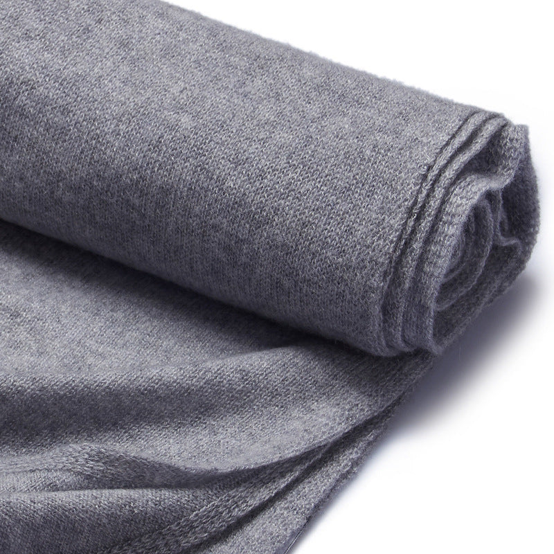 High-end Cashmere Scarf Women Double-sided Solid Color