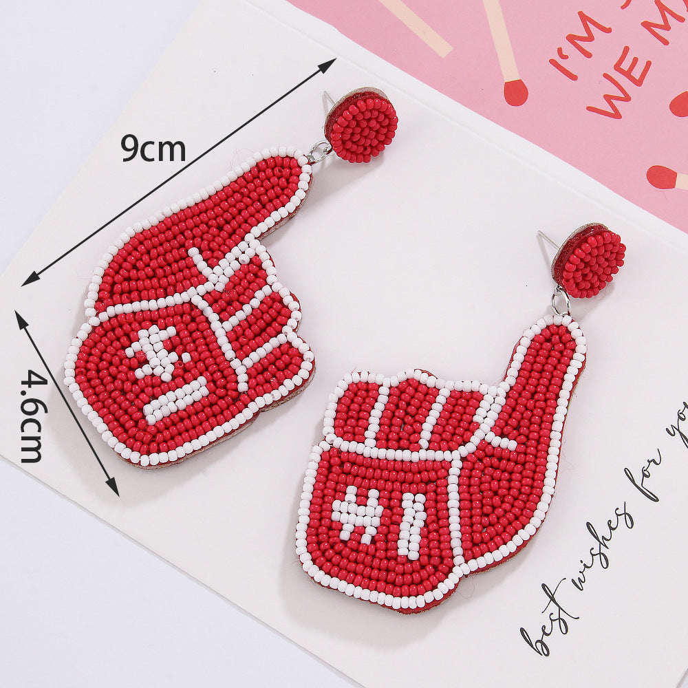 European And American Fashion & Trend Creative Olive Ball Cap Exquisite Handmade Bead Earrings