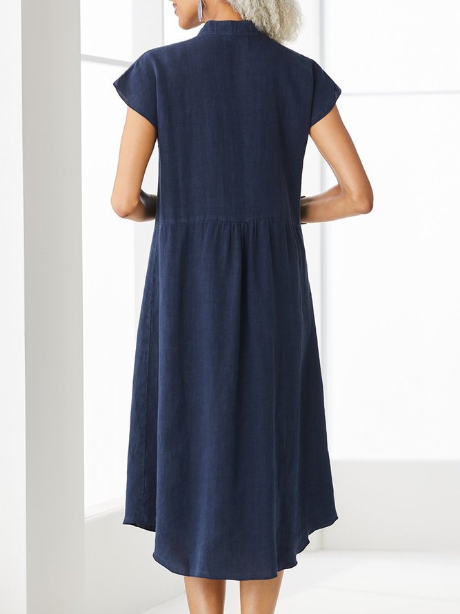 Casual Women's Maxi Dress Plain Loose Pockets