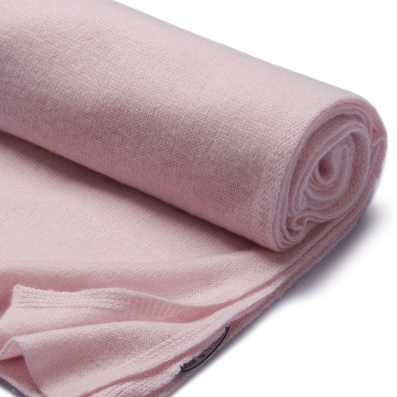 High-end Cashmere Scarf Women Double-sided Solid Color