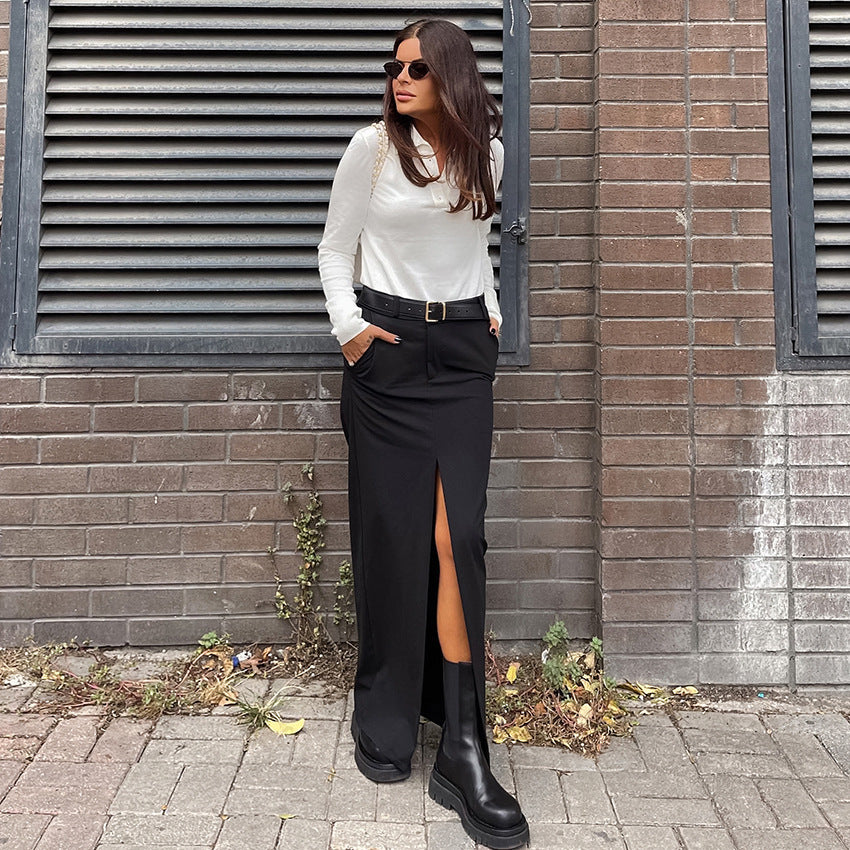 Women's Retro Casual High Waist Skirt