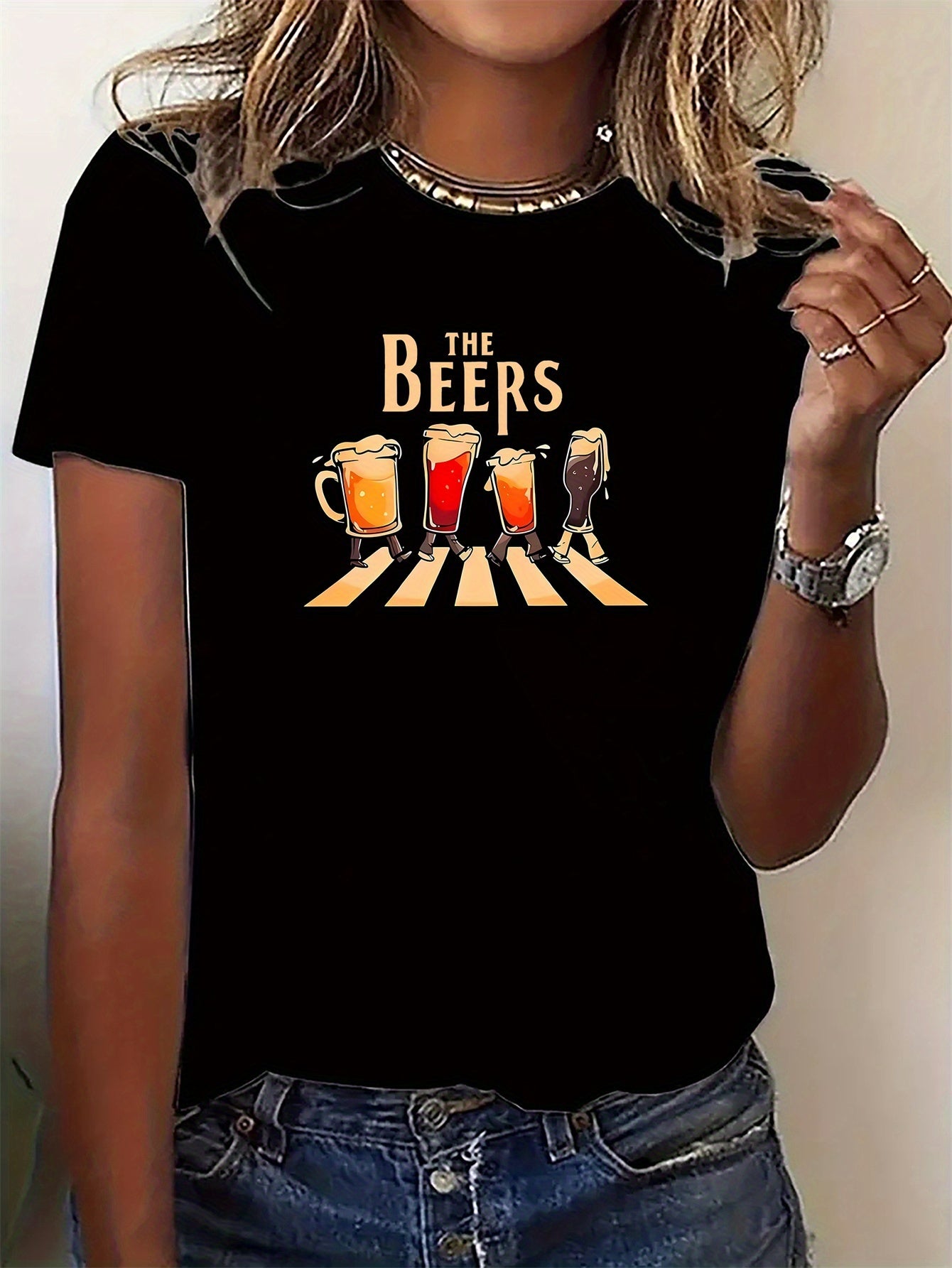 3D Digital Printed Casual Round Neck Short Sleeved Shirt