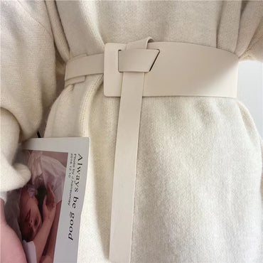 Fashion Women's Wide Belt No Punch Belt Decorative Coat Western Dress Waist Wide Belt