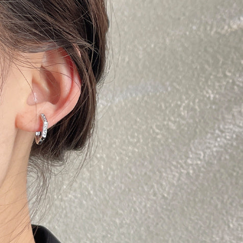 Hexagonal Zircon Stud Earrings