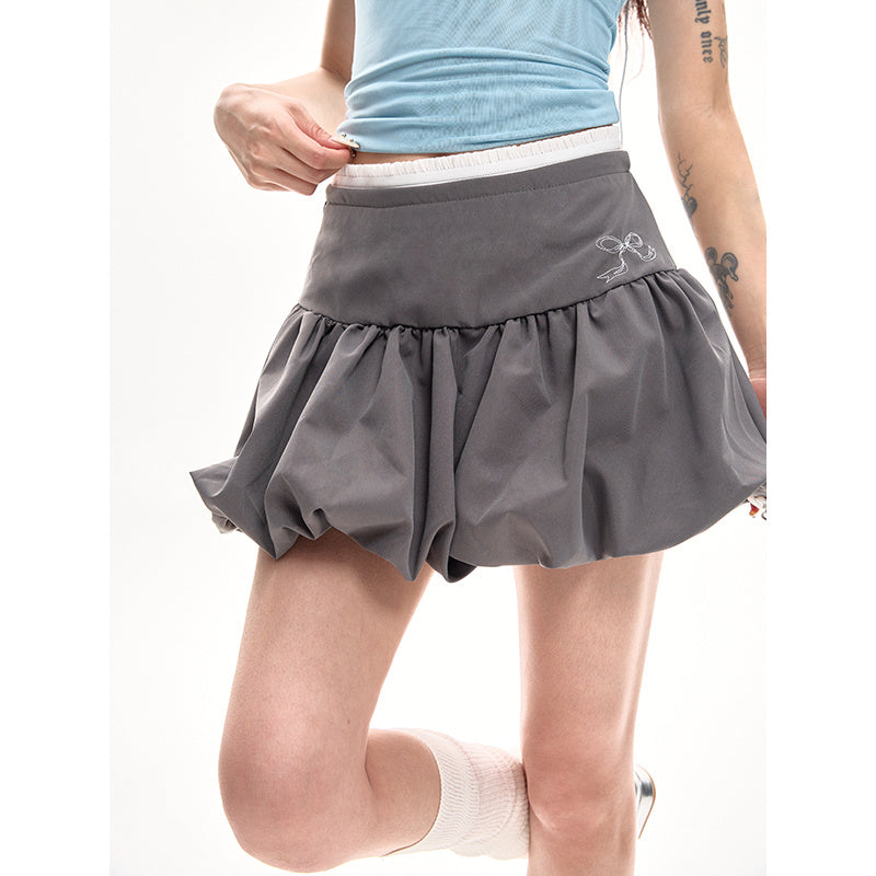Gray Chiffon Skirt Women's Summer High Waist A- Line Skirt