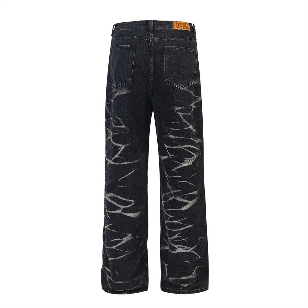 Men's And Women's Punk Hip Hop Casual Wide-leg Straight Pants