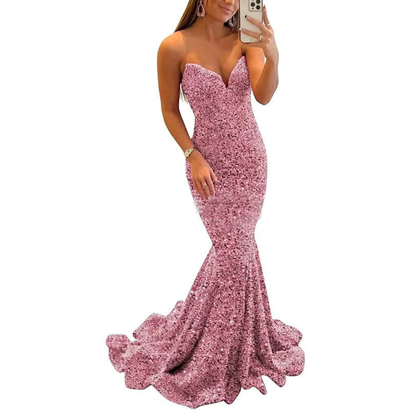 Sequin Evening Dresses For Women Formal Long Prom Party Gowns