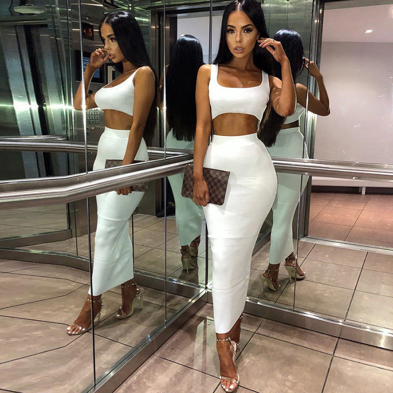 Vest High Waist Midi Skirt Fashion Suit Women