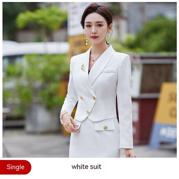 New Temperament Leisure Formal White Blazer For Women