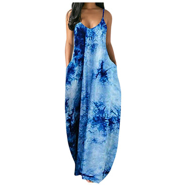 Printed Maxi Dress Loose Multi-color