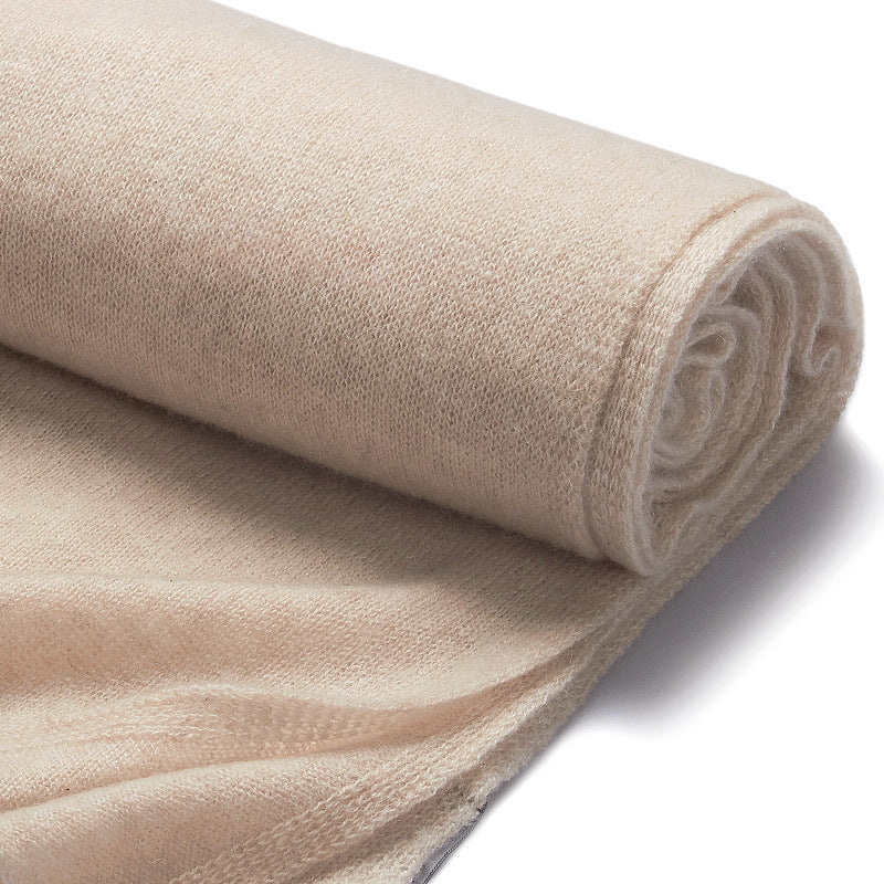 High-end Cashmere Scarf Women Double-sided Solid Color