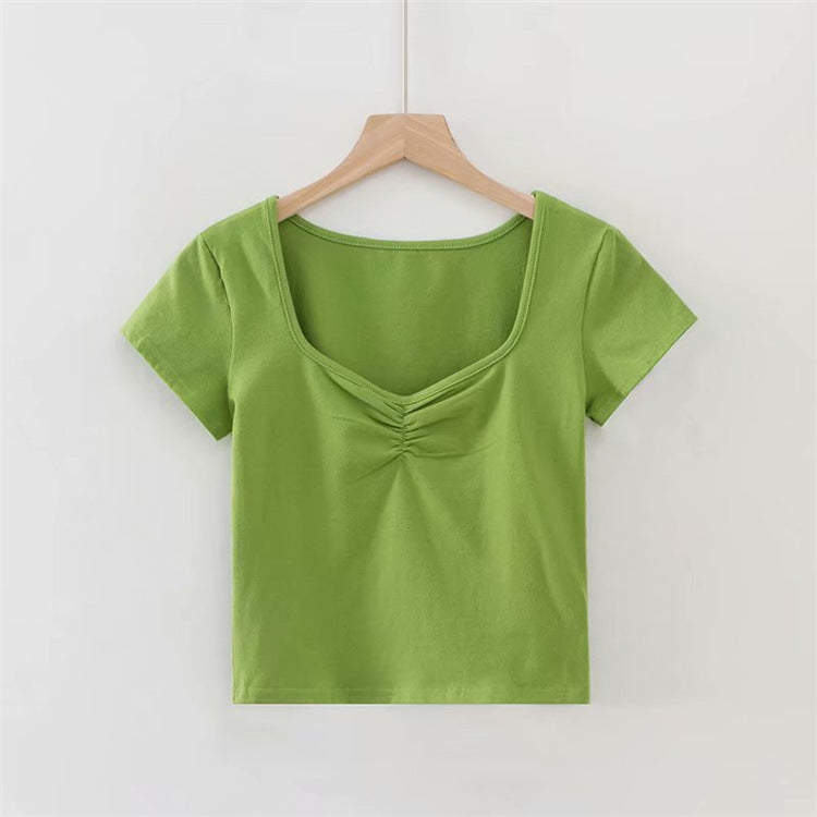 Women's Summer Midriff-baring Short Tight Short-sleeved Top