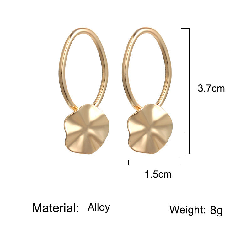 Irregular Oval Earrings Temperament Cold Wind Earrings