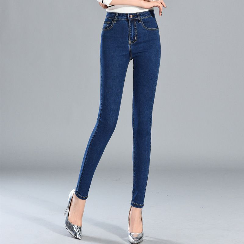 Jeans Trousers And Feet Pants Are Thin And Tight Elastic Women