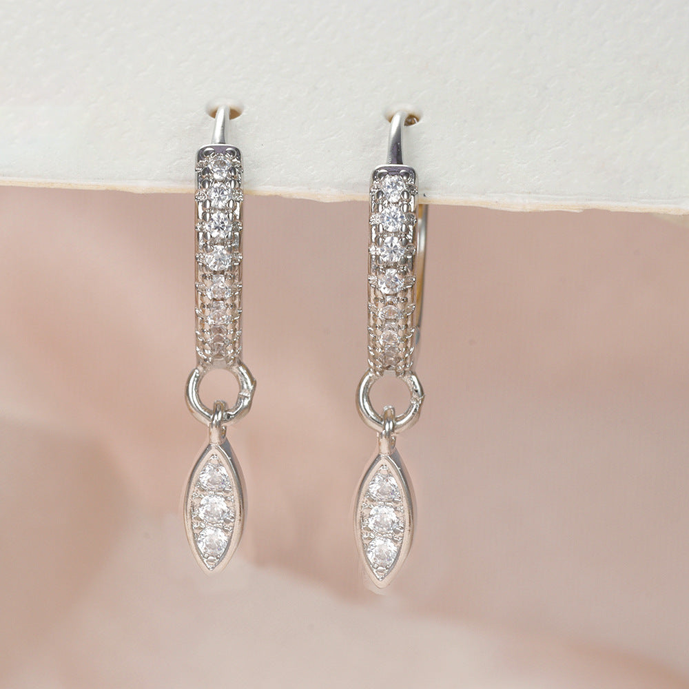 Gold Plated Water Drop Lightning Cross Pendant Earrings