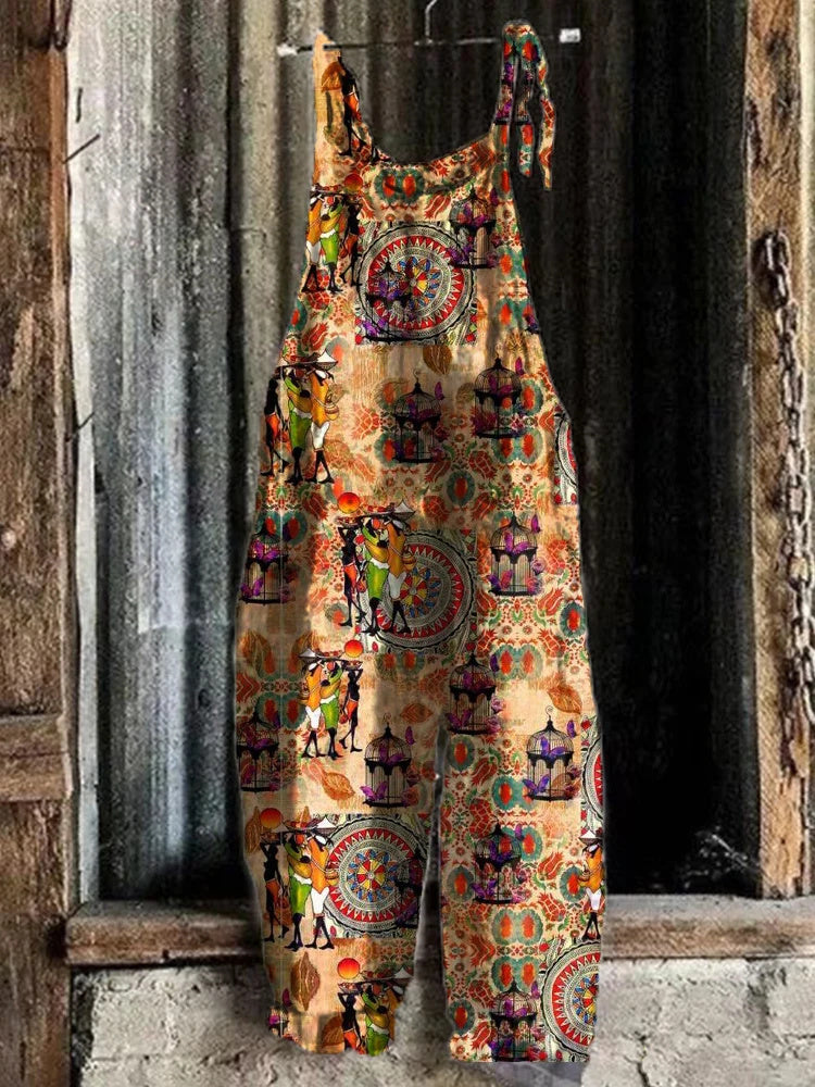 Summer Sweet Printed Retro Women's Jumpsuit