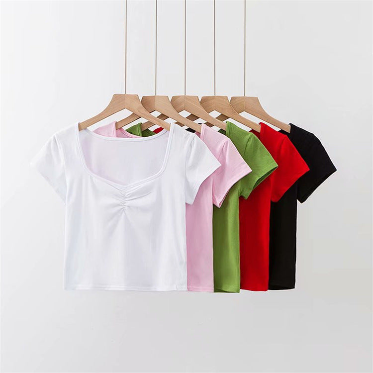 Women's Summer Midriff-baring Short Tight Short-sleeved Top