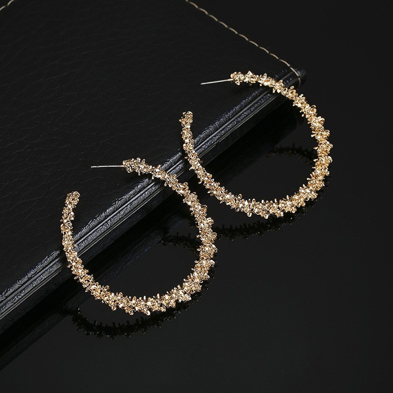 European And American Style Circle Burr Earrings