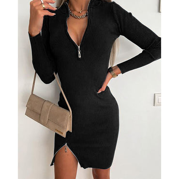 Women's Pit Strip V-Neck Dress