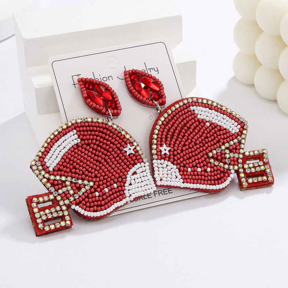 European And American Fashion & Trend Creative Olive Ball Cap Exquisite Handmade Bead Earrings