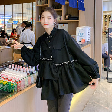 Loose Western Style Slimming Shirt Coat Top
