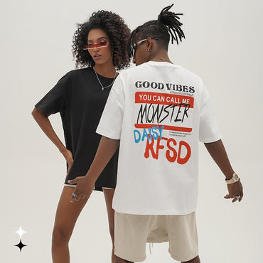 Men's Summer Loose Street Cotton Printed T-shirt