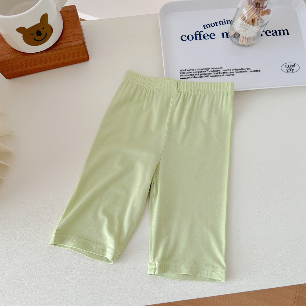 Thin Girls' Shorts Ice Silk Safety Pants Children