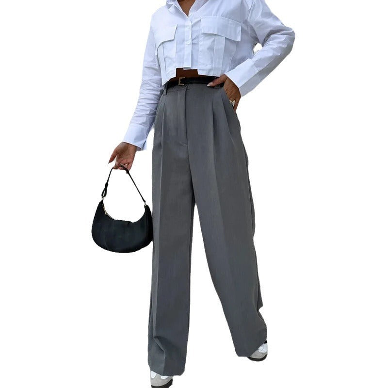 Women's Fashion All-match Slim Fit Shirt Outfit - Chic Angle
