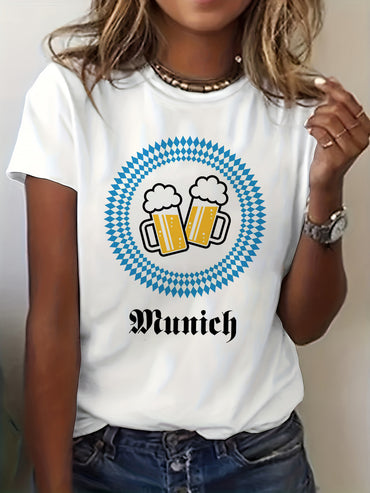 3D Digital Printed Casual Round Neck Short Sleeved Shirt