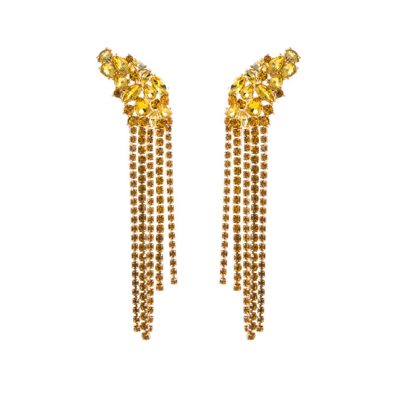 European And American Ins Earrings Exaggerated Long Alloy