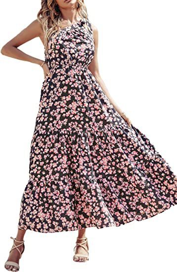 Women's Bohemian Floral Dress Beach Vacation Swing Skirt