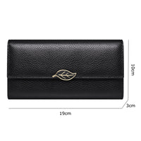 Lychee Pattern First Layer Cowhide Women's Long Wallet