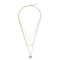 Simple And Simple Metal Multi-Layer Geometric Disc Pendant